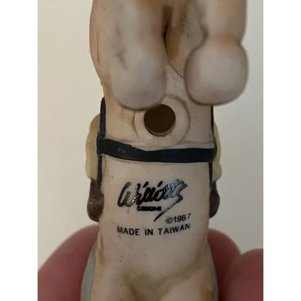 Vtg Willitts Design Hand Painted Ceramic‎ Carousel Horse Ornament Lady On Pony